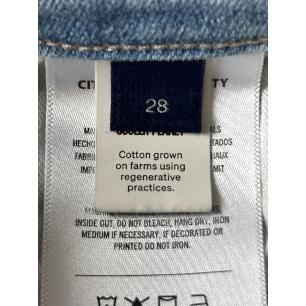 Citizens Of Humanity Palma Straight Jeans Womens 28 Light Wash High Rise Raw Hem